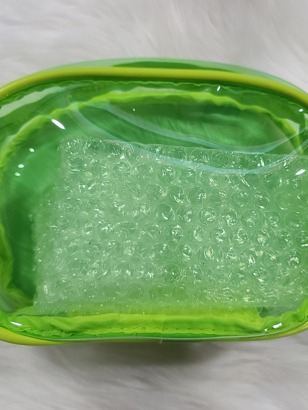 Ulta Beauty Neon Green Clear Cosmetic Pouch NEW